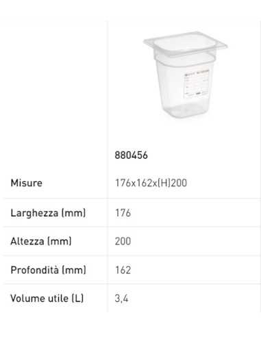Contenitore - Gastronorm 1/6 - Con etichetta -...