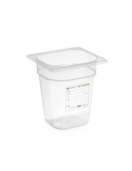 Container - Gastronorm 1/6 - With label - In polypropylene - Various capacities - mm 176 x 162