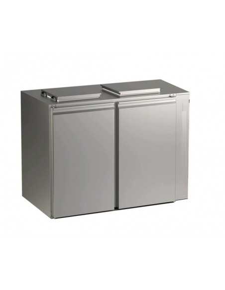 Box refrigerato per rifiuti - N. 2 contenitori da litri 120/140 - Motore remoto - cm 160 x 87,5 x 121 h