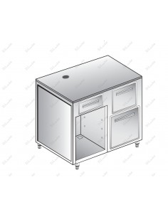 Coffee machine counter - 1 neutral drawer - 1 filter...