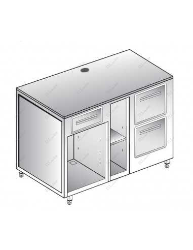 Coffee machine counter - 2 neutral drawers - 1...