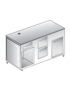 Coffee machine counter - 2 drawers (neutral grounds...