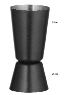 Black measuring cup - 2 sides - Capacity ml 25 ml 35 -... 2