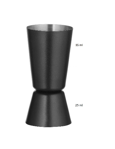 Black measuring cup - 2 sides - Capacity ml 25...