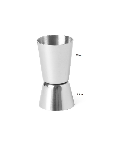 Vaso medidor - 2 lados - Capacidad ml 25 + ml 35 - Dimensiones mm Ø 40 x 73h