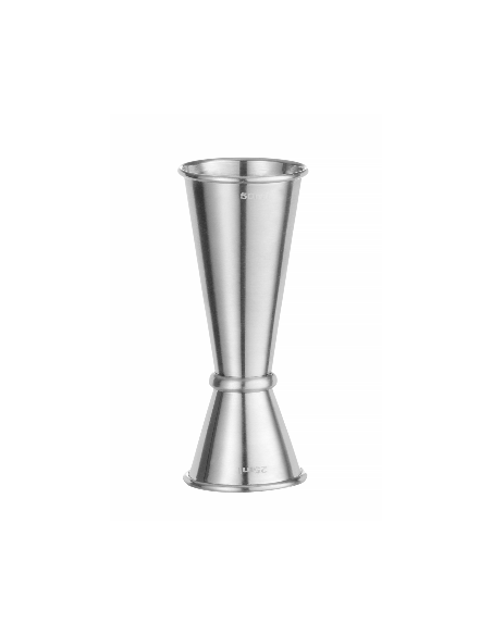 Measuring cup with ring - 2 sides - Capacity ml 25 + ml 50 - Dimensions mm Ø 70 x 75h