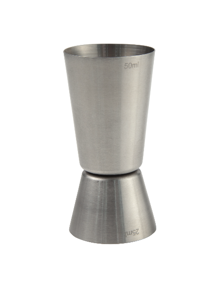 Vaso medidor - 2 lados - Capacidad ml 25 + ml 50 - Dimensiones mm Ø 43 x 85h