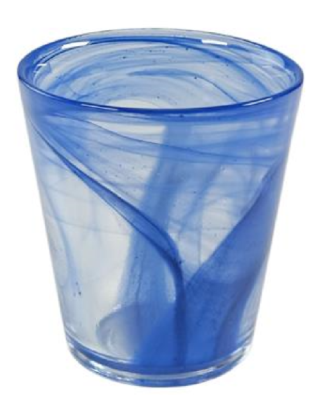 Bicchiere conico 25 cl - Colore blu egeo - Dimensioni Ø 8.5 cm x 10 h