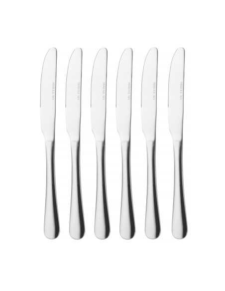 Coltello da tavola - In acciaio - Linea Profi Line - 6 pezzi - Lunghezza mm 225