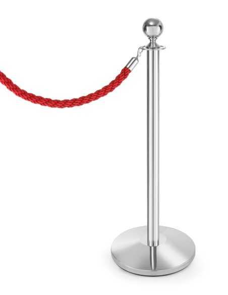 Cordone di delimitazione - Rosso - Con gancio satinato - Lunghezza mt. 1,50