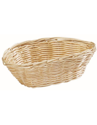 copy of Oval basket in rattan for bread - Dimensions cm 18 x 13 x 6 h