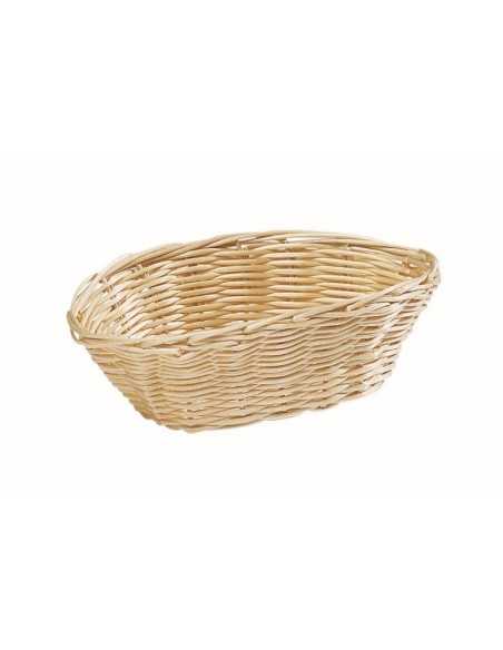copy of Oval basket in rattan for bread - Dimensions cm 18 x 13 x 6 h