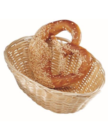 copy of Oval basket in rattan for bread - Dimensions cm 23 x 15 x 6.5 h