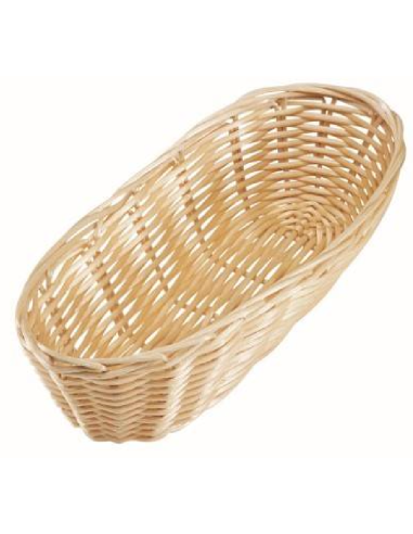 copy of Oval basket in rattan for bread - Dimensions cm 23 x 10 x 6 h