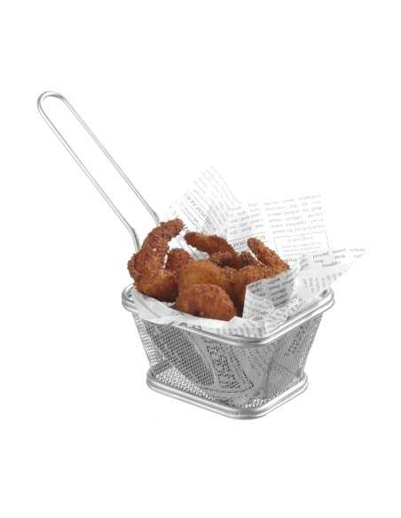 copy of Mini baskets for frying - Stackable - In stainless steel - mm 105 x 90 x 60h