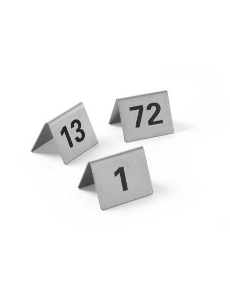 Set di targhette numerate da 13 a 24 - In acciaio - mm 50 x 35 x 40h