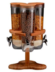 Dispenser cereali - 3 posti - Policarbonato - Base legno... 2