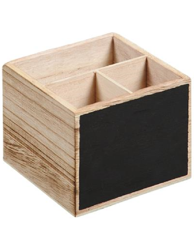 Box porta oggetti - Legno con lavagna - Dimensioni cm 12 x 12 x 10 h