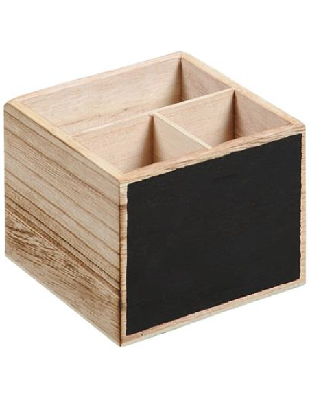Box porta oggetti - Legno con lavagna - Dimensioni cm 12 x 12 x 10 h