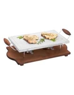 Petra ollare rettangolare - Supporto legno/inox -...