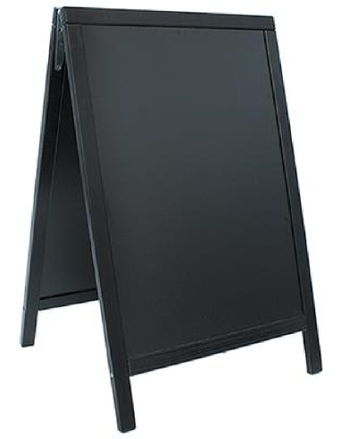 Lavagna - Con Pennarello - Legno nero - Dimensioni 85 x 55 cm