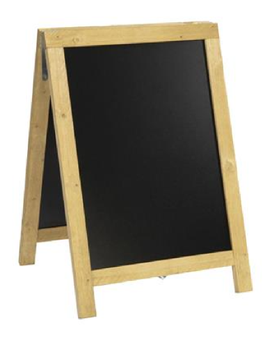 copy of Blackboard - Double-sided - Easel - Walnut - Dimensions 60 x 125 cm