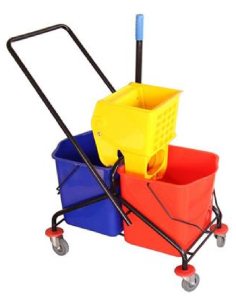 Carrello pulizia - 2 secchi - Strizzatore