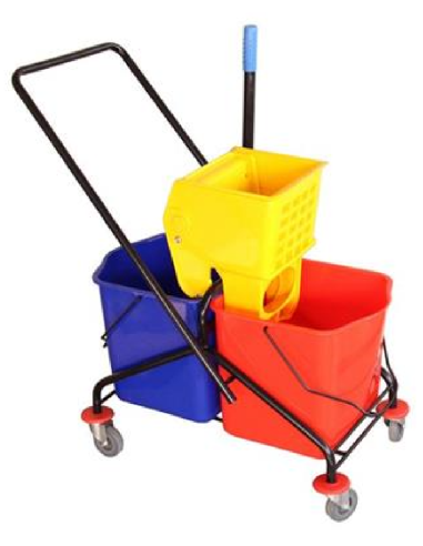 Carrello pulizia - 2 secchi - Strizzatore