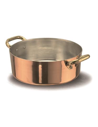 Casseruola bassa - Rame liscio stagnato -...
