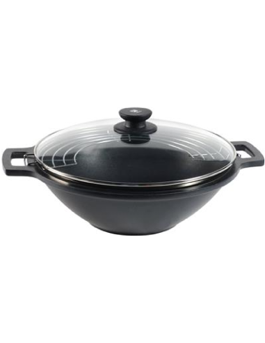 Wok - 2 handles - Lid and grill - Non-stick...