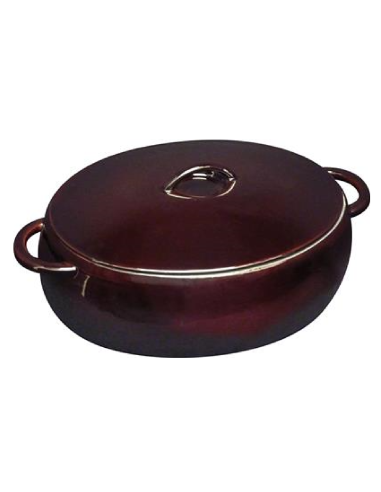 Oval rounded saucepan - 2 handles - 8 lt...