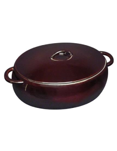 Oval rounded saucepan - 2 handles - 8 lt capacity - Brown... 2