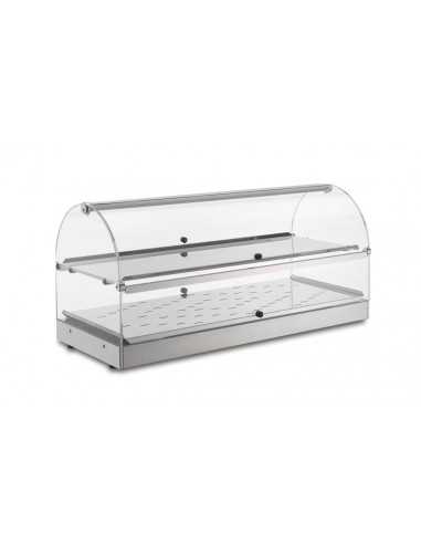 Hot showcase - N.2 shelves - Plexiglass sides...