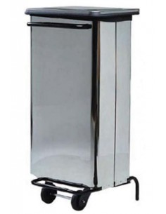 Papelera con ruedas - Acero inoxidable - Capacidad litros...
