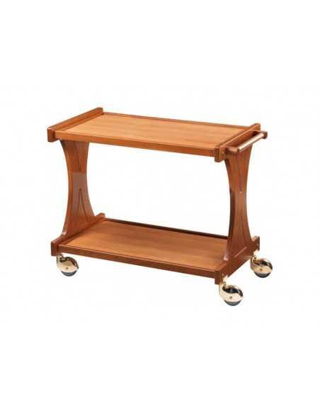 Multilayer wooden service trolley - 2 shelves - Color walnut or wengé - cm 86 x 55 x 85 h