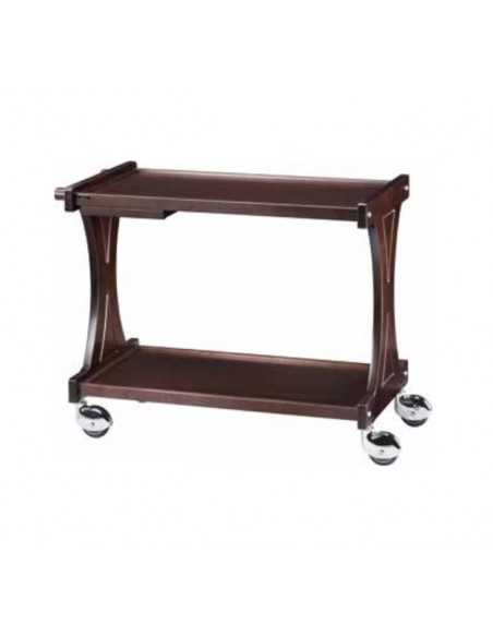 Multilayer wooden service trolley - 2 shelves - Color walnut or wengé - cm 106 x 55 x 85 h