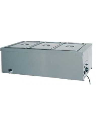 Tavola calda a bagnomaria - In acciaio inox - 1...