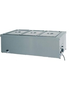 Hot dip table - Stainless steel - 3 basins - Temperature...
