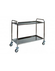 Service trolley - AISI 304 stainless steel - 2 shelves...