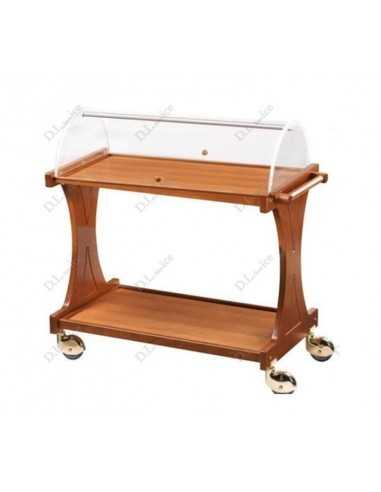 Wooden service trolley - Dome opening on two...