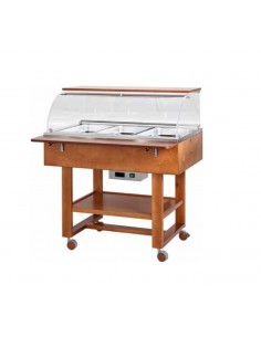 Carrello termico a bagnomaria - In legno multistrato -...
