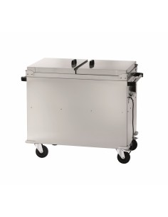 Carro baño maría térmico con mueble - 2 cubetas -...