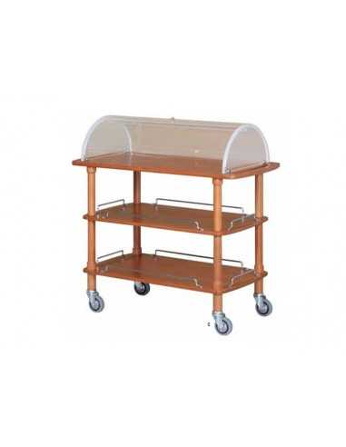 Carrello di servizio in legno con cupola -...