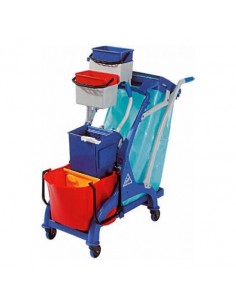 Carrello per pulizia - Struttura in plastica - Secchio e...