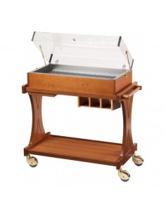 Multilayer wooden service trolley with dome - 2 shelves -...