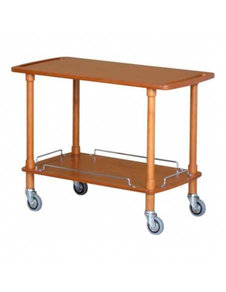 Service trolley in wood - solid wood frame - cm 110 x 55 x 82 h
