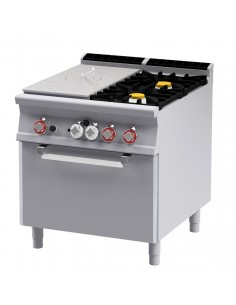 Cucina a gas - N. 2 fuochi + Tutta piastra - Forno a gas...