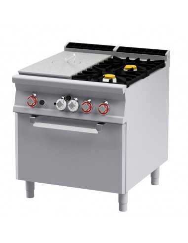 Cocina de gas - N. 2 quemadores + Plancha...